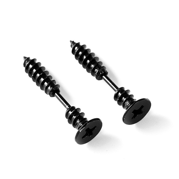 Any 4/$25! Black Screw Stud & Jacket Earrings - Picture 3 of 9
